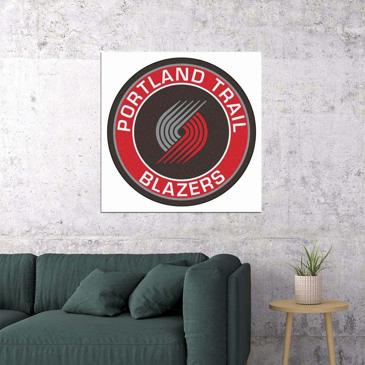 Portland Trail Blazers Logo Poster Nba Basketball Team Wall Art