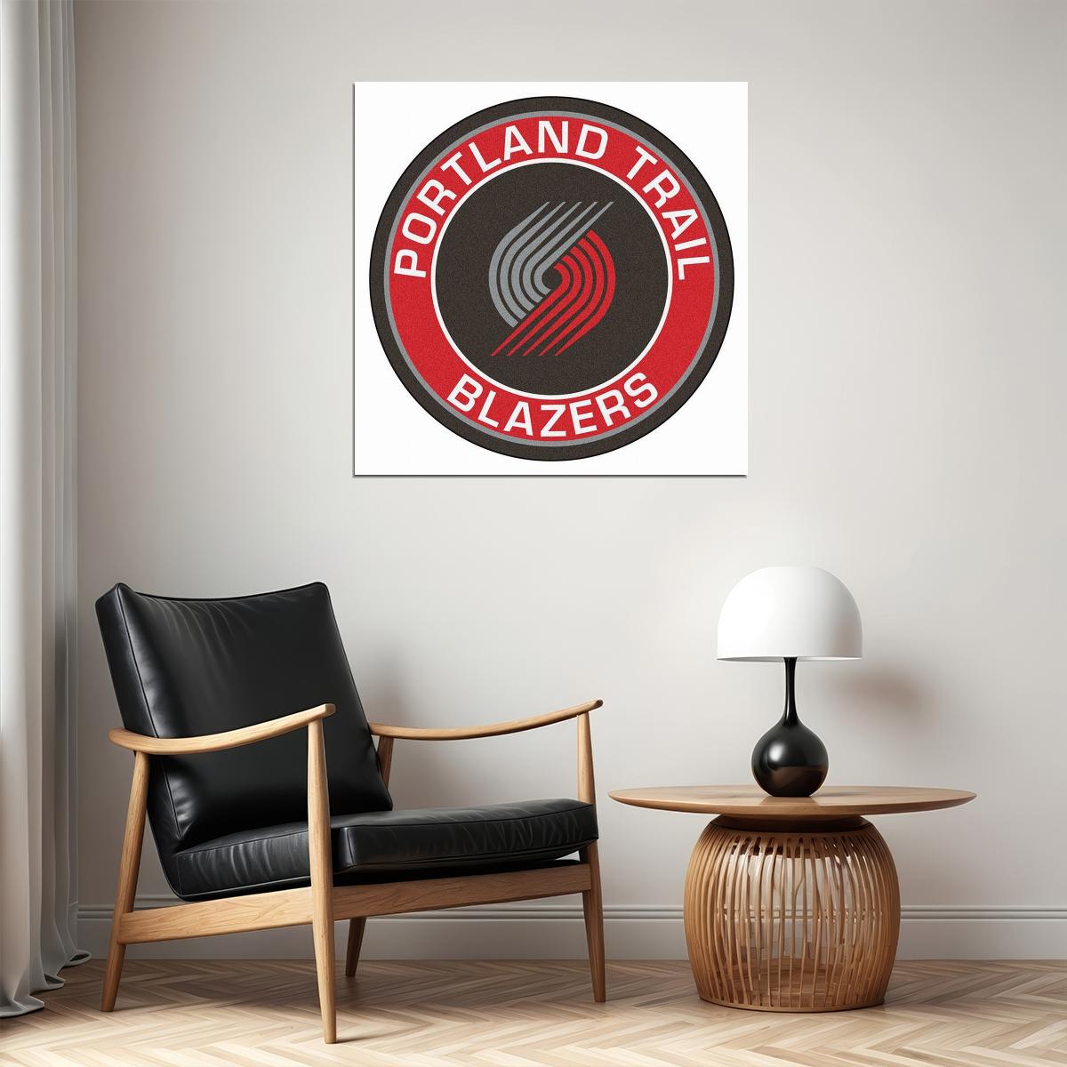 Portland Trail Blazers Logo Poster Nba Basketball Team Wall Art