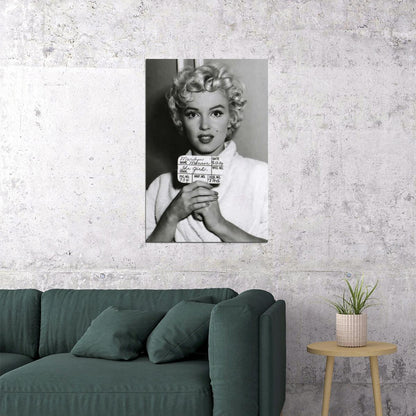 Marilyn Monroe Poster Iconic Vintage Hollywood Actress Black And White Wall Art