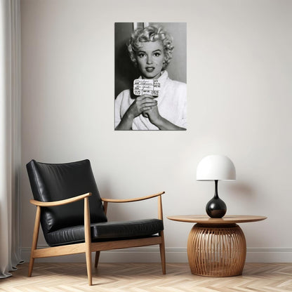 Marilyn Monroe Poster Iconic Vintage Hollywood Actress Black And White Wall Art