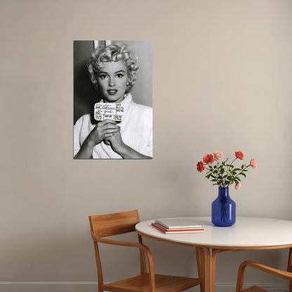 Marilyn Monroe Poster Iconic Vintage Hollywood Actress Black And White Wall Art