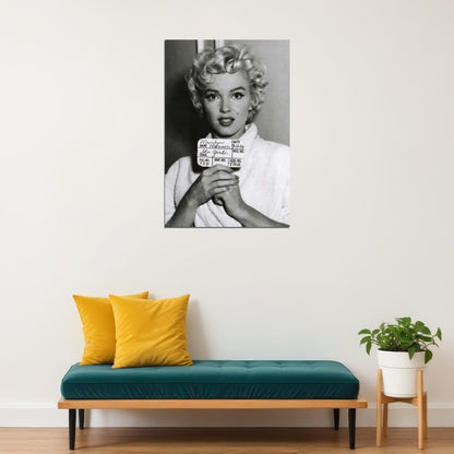 Marilyn Monroe Poster Iconic Vintage Hollywood Actress Black And White Wall Art