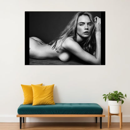 Sexy Model Cara Delevingne Supermodel Poster Stunning Fashion Icon Wall Print