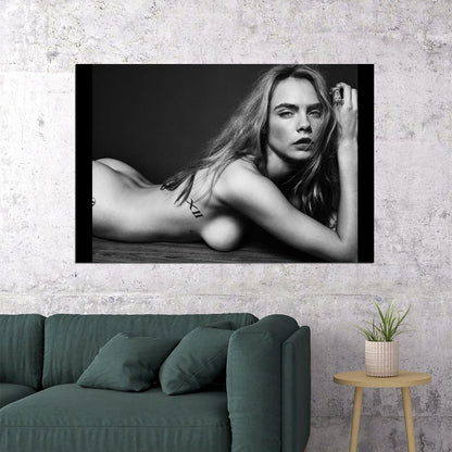 Sexy Model Cara Delevingne Supermodel Poster Stunning Fashion Icon Wall Print