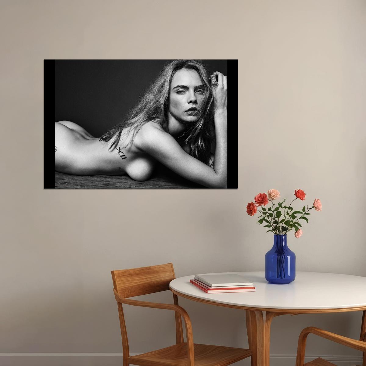 Sexy Model Cara Delevingne Supermodel Poster Stunning Fashion Icon Wall Print