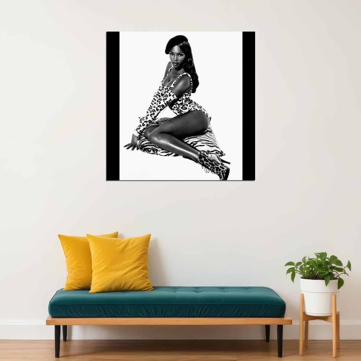 Naomi Campbell Sexy Mode Poster Iconic Supermodel Wall Art