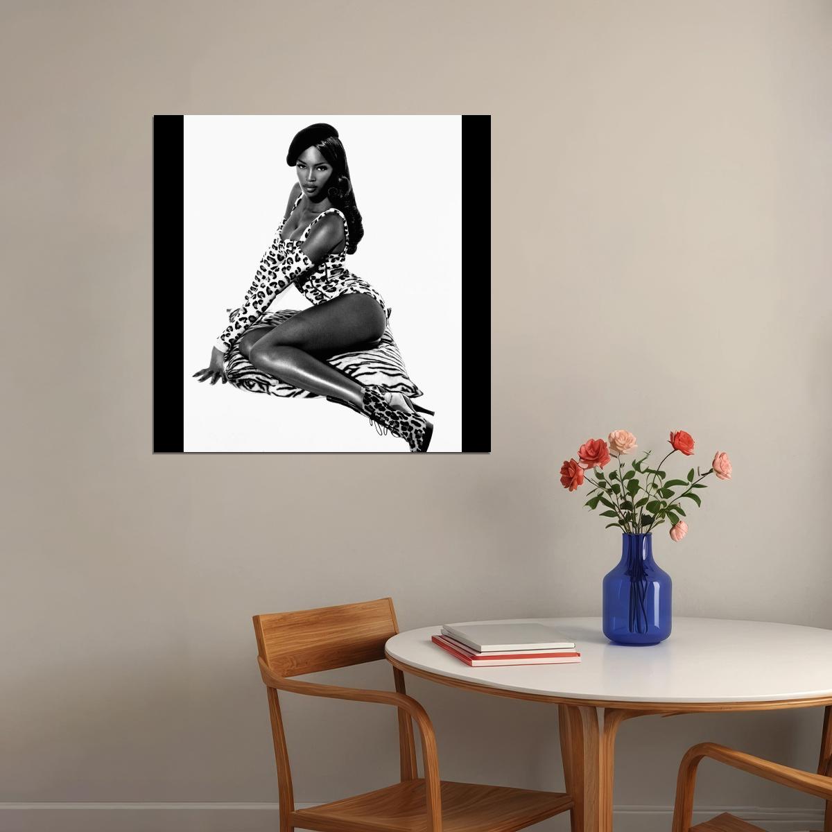 Naomi Campbell Sexy Mode Poster Iconic Supermodel Wall Art