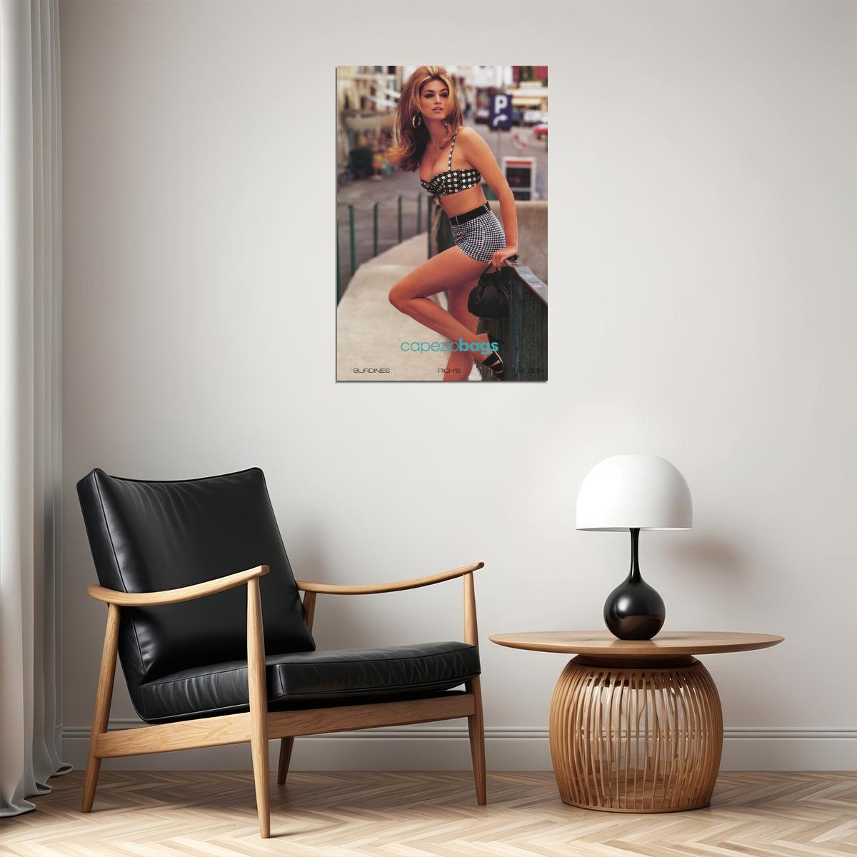 Cindy Crawford Supermodel Poster Stunning Fashion Icon Wall Print