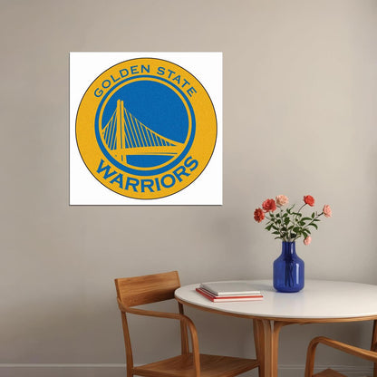 Golden State Warriors Logo Poster Nba Basketball Team Wall Art Sports Print