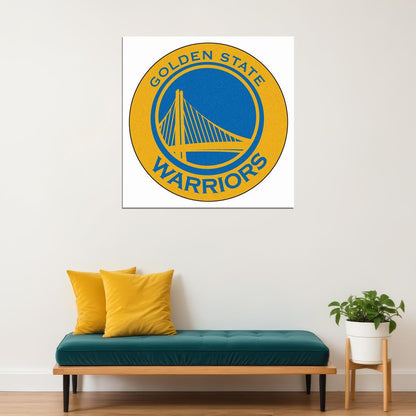 Golden State Warriors Logo Poster Nba Basketball Team Wall Art Sports Print