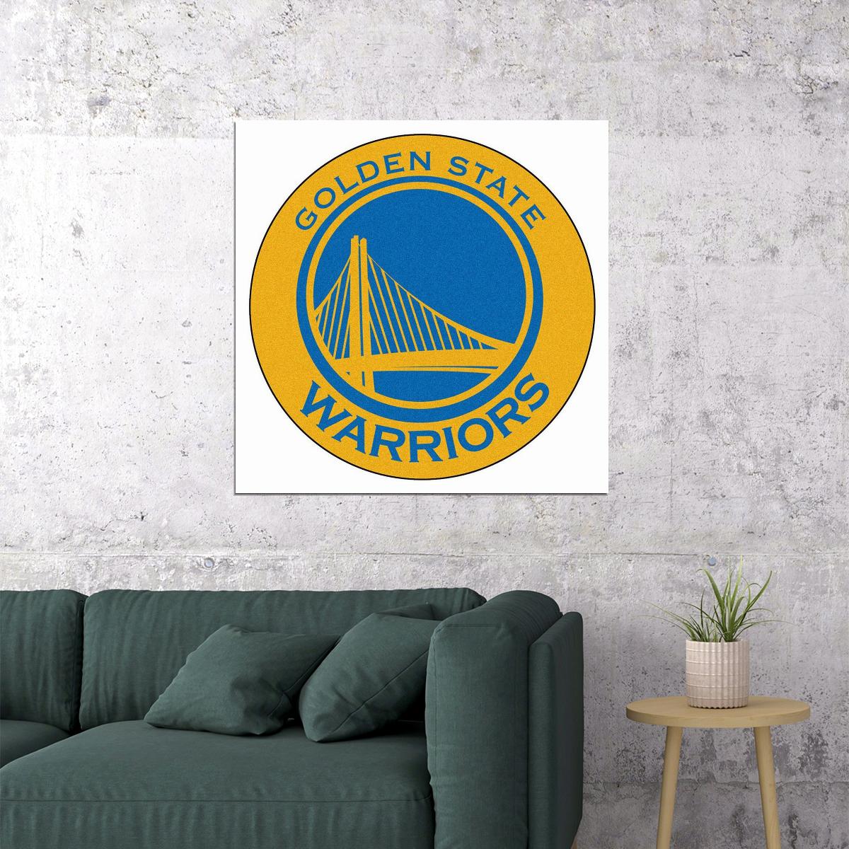 Golden State Warriors Logo Poster Nba Basketball Team Wall Art Sports Print