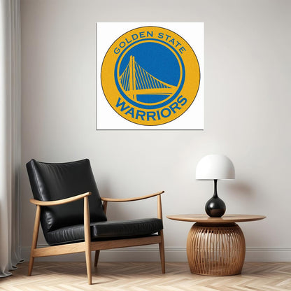 Golden State Warriors Logo Poster Nba Basketball Team Wall Art Sports Print