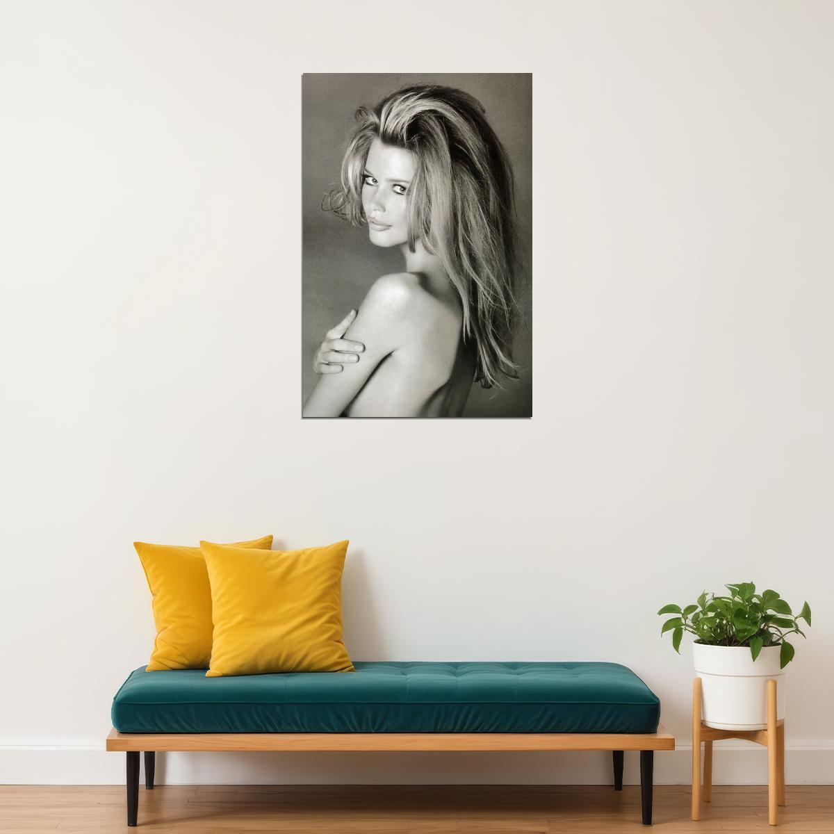 Claudia Schiffer Supermodel Sexy Poster Stunning Fashion Icon Wall Print