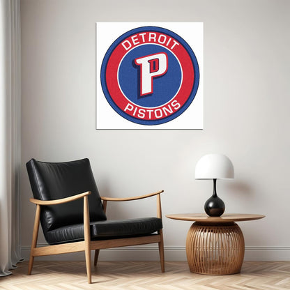 Detroit Pistons Basketball Poster Nba Team Logo Wall Art Sports Print