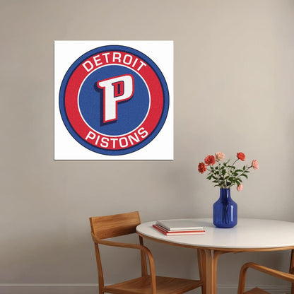 Detroit Pistons Basketball Poster Nba Team Logo Wall Art Sports Print