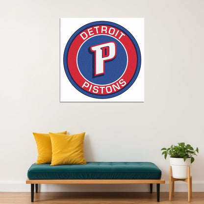Detroit Pistons Basketball Poster Nba Team Logo Wall Art Sports Print