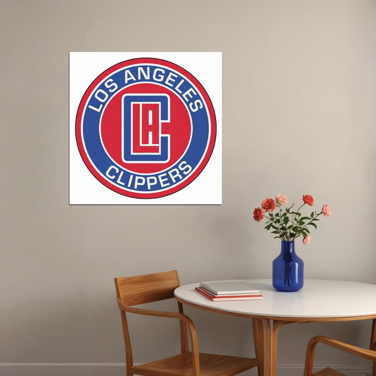 Los Angeles Clippers Logo Poster Nba Basketball Team Wall Art - xonomax