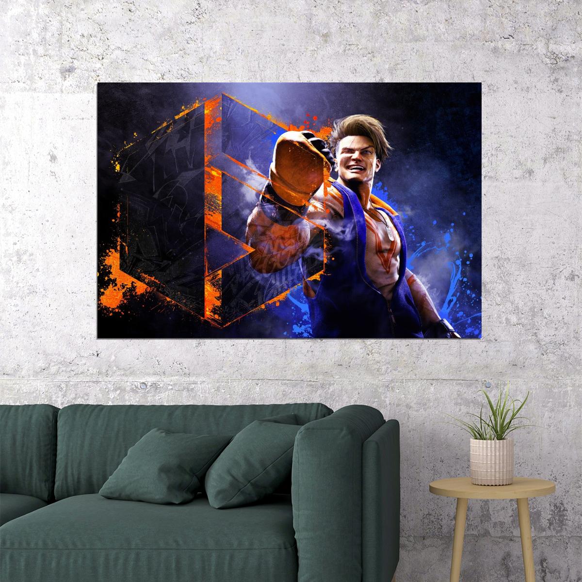 Street Fighter 6 Luke Fighting Video Game Poster Gamer Wall Art