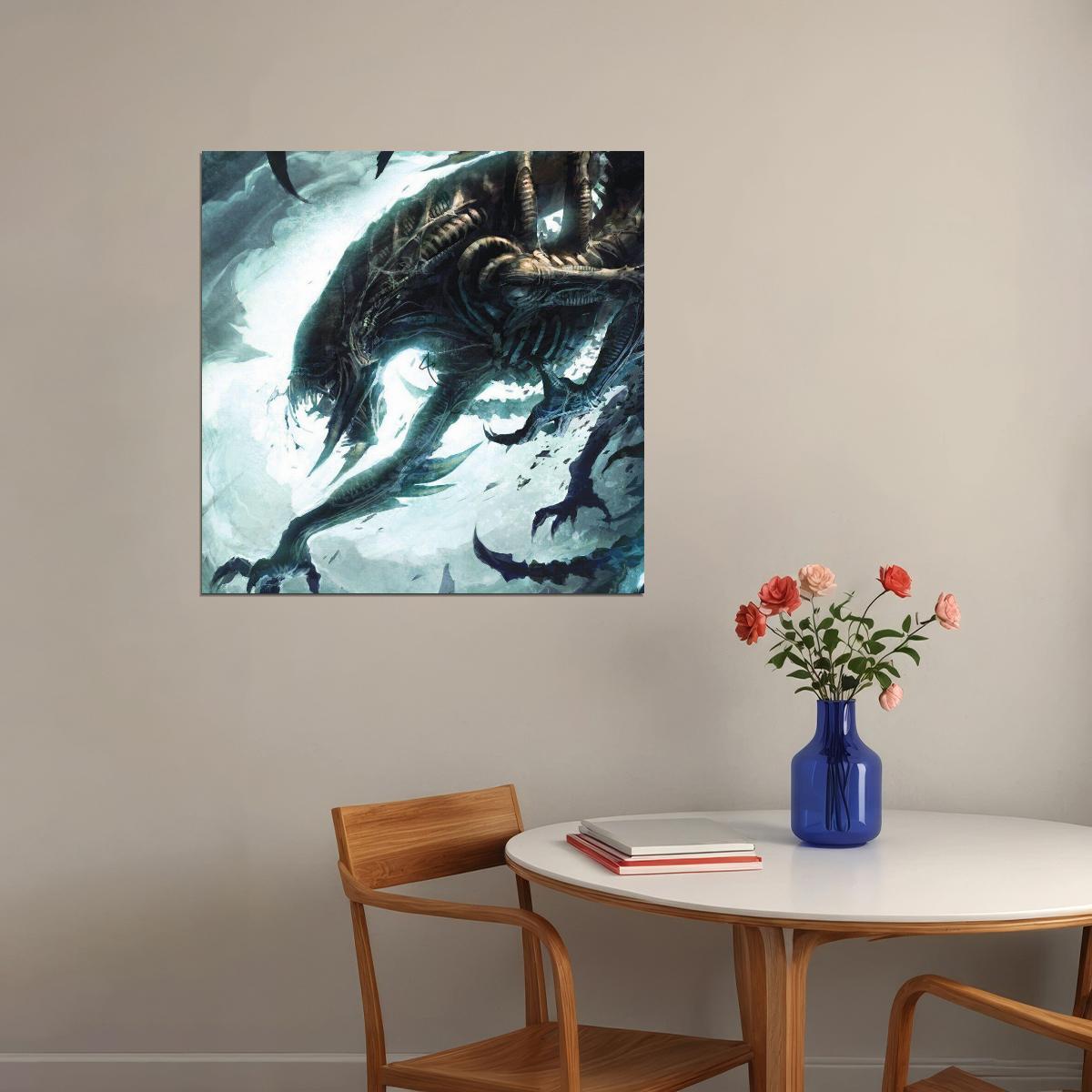 Queen Alien Xenomorph Movie Poster Iconic Sci-fi Creature Wall Art