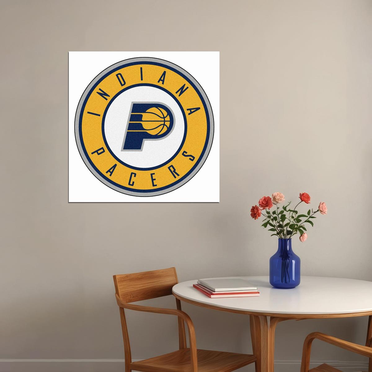 Indiana Pacers Basketball Poster Nba Team Logo Wall Art Sports Print - xonomax