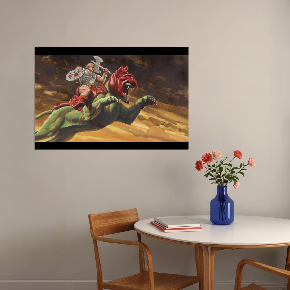 He-man Poster Masters Of The Universe Wall Art Classic Cartoon Print - xonomax