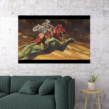 He-man Poster Masters Of The Universe Wall Art Classic Cartoon Print - xonomax