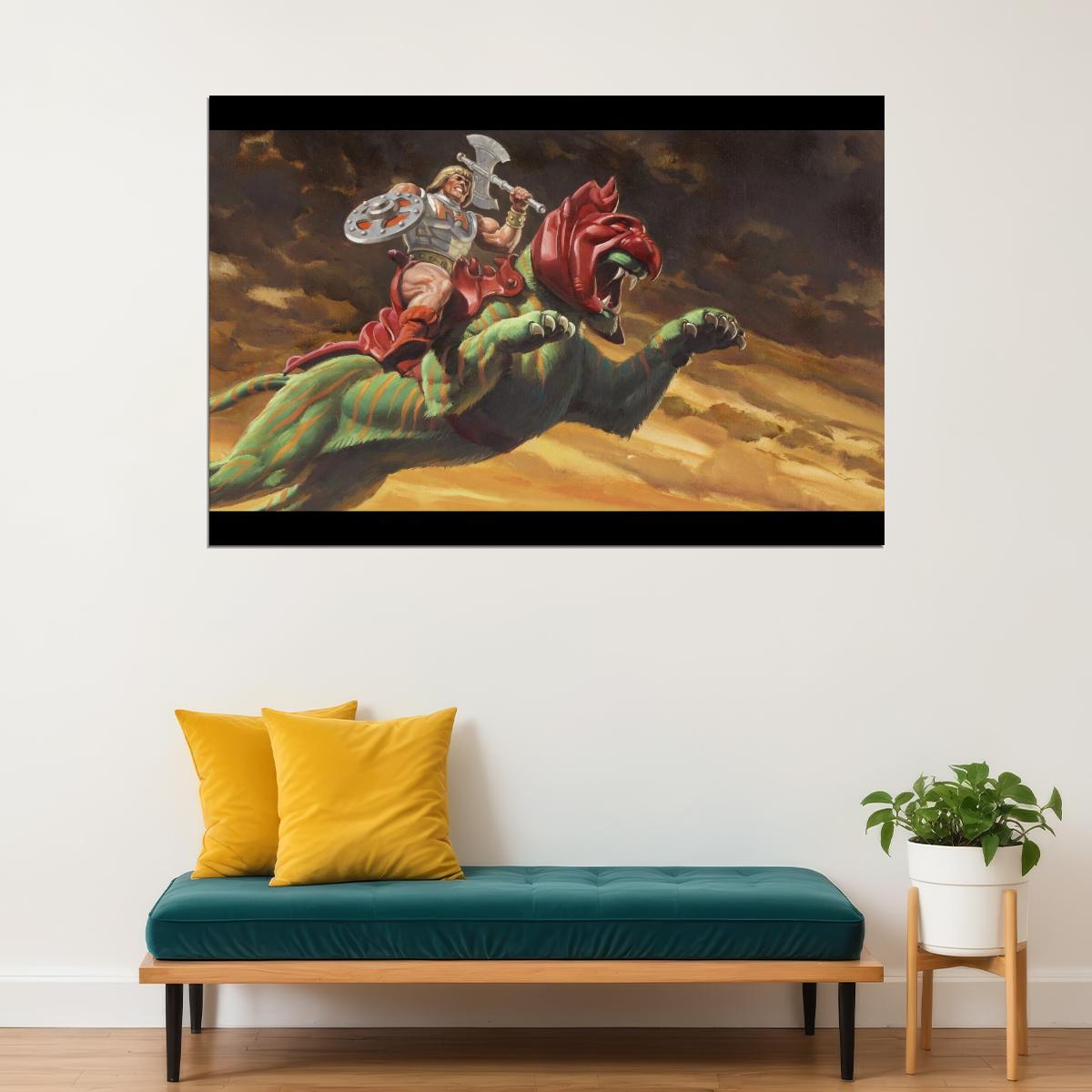 He-man Poster Masters Of The Universe Wall Art Classic Cartoon Print - xonomax