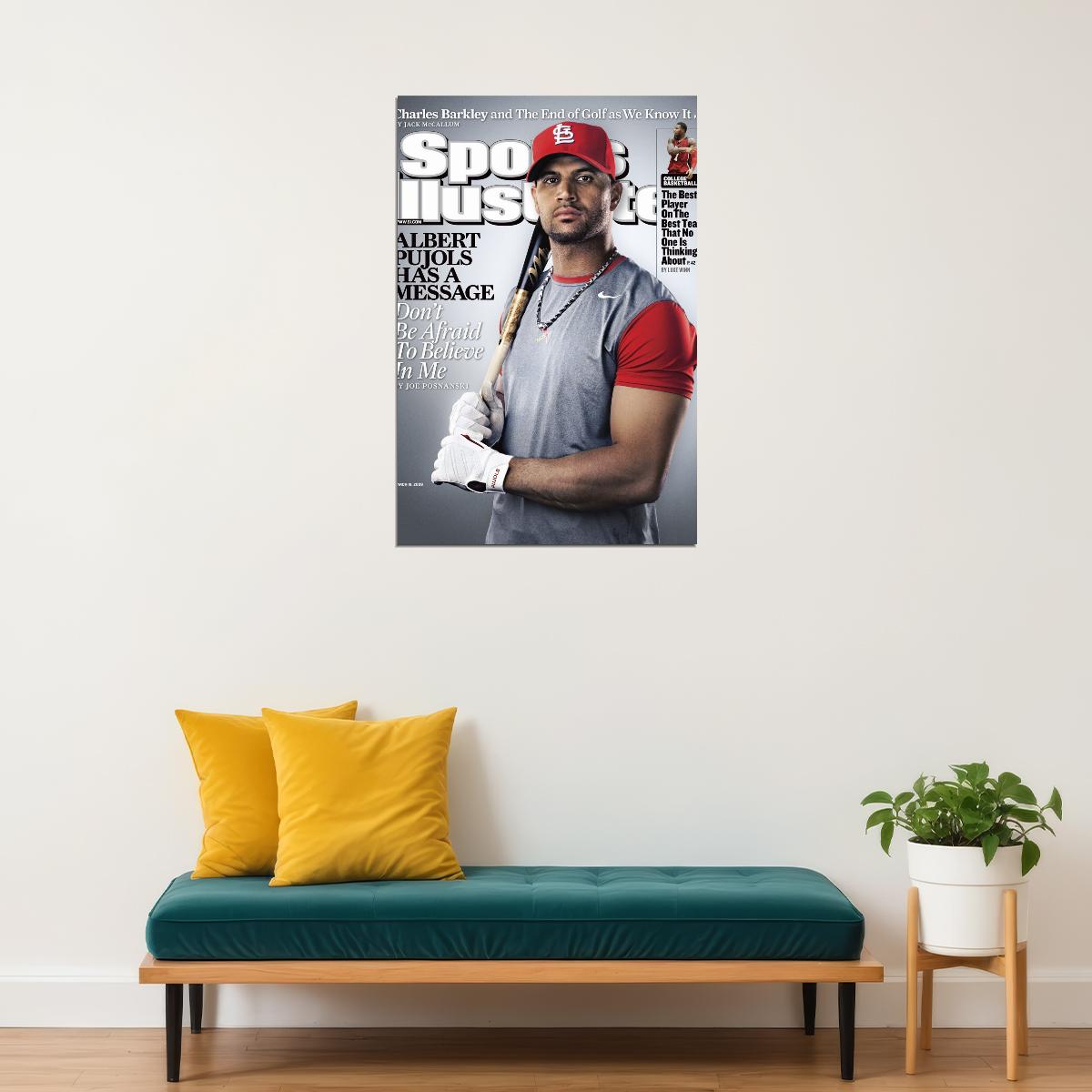 Albert Pujols Baseball Poster Mlb Player Wall Art Sports Print - xonomax