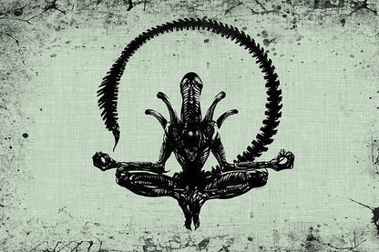 Alien Xenomorph Meditation Movie Poster Sci-fi Horror Film Wall Art Classic Alien Print