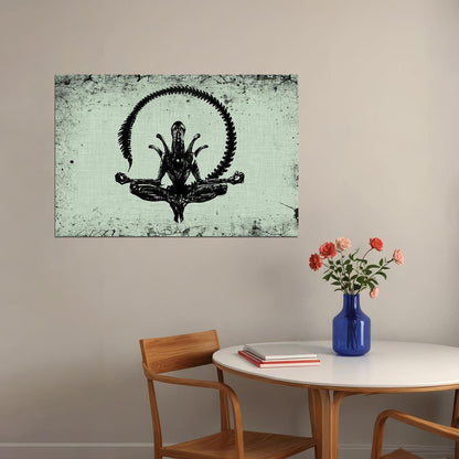 Alien Xenomorph Meditation Movie Poster Sci-fi Horror Film Wall Art Classic Alien Print