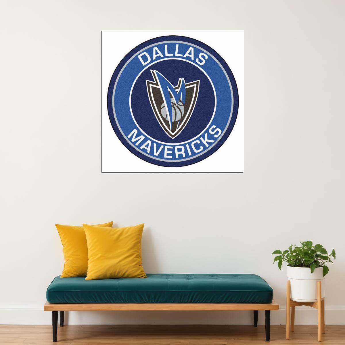 Dallas Mavericks Logo Poster Nba Basketball Team Wall Art Sports Print - xonomax