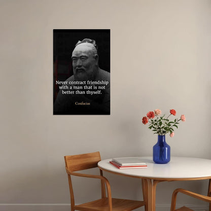 Confucius Better Thyself Quote Poster Philosophical Wall Art Inspirational Wisdom Print