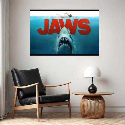 Jaws Shark Movie Poster Classic Horror Film Wall Art