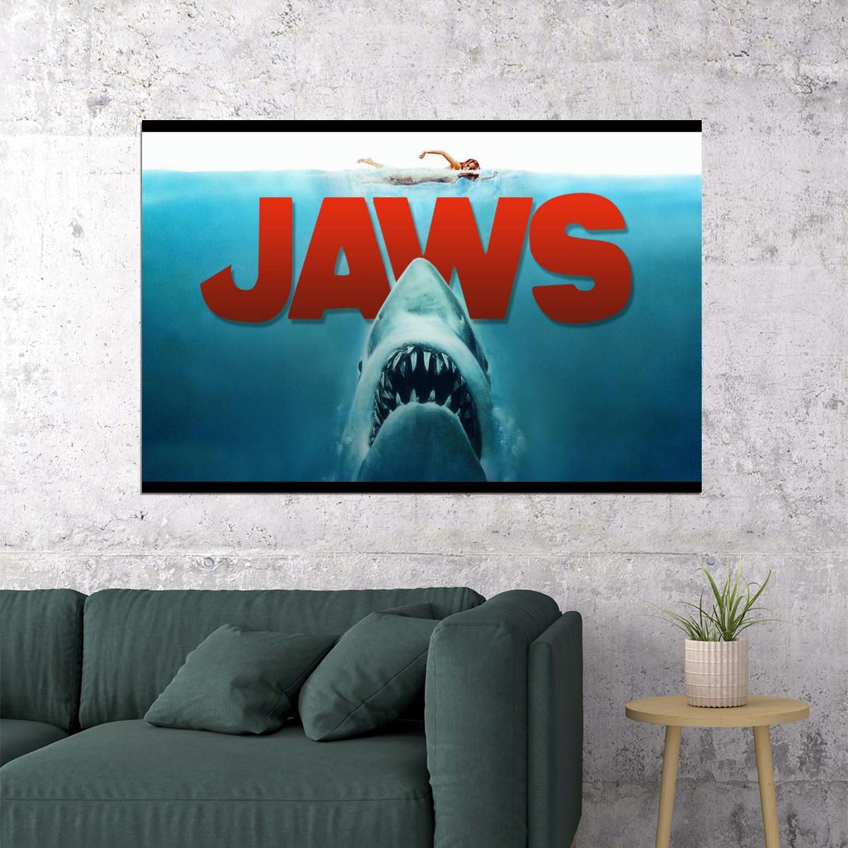 Jaws Shark Movie Poster Classic Horror Film Wall Art