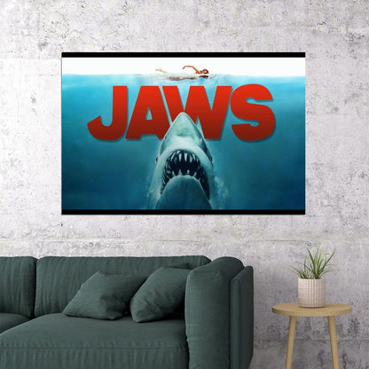 Jaws Shark Movie Poster Classic Horror Film Wall Art