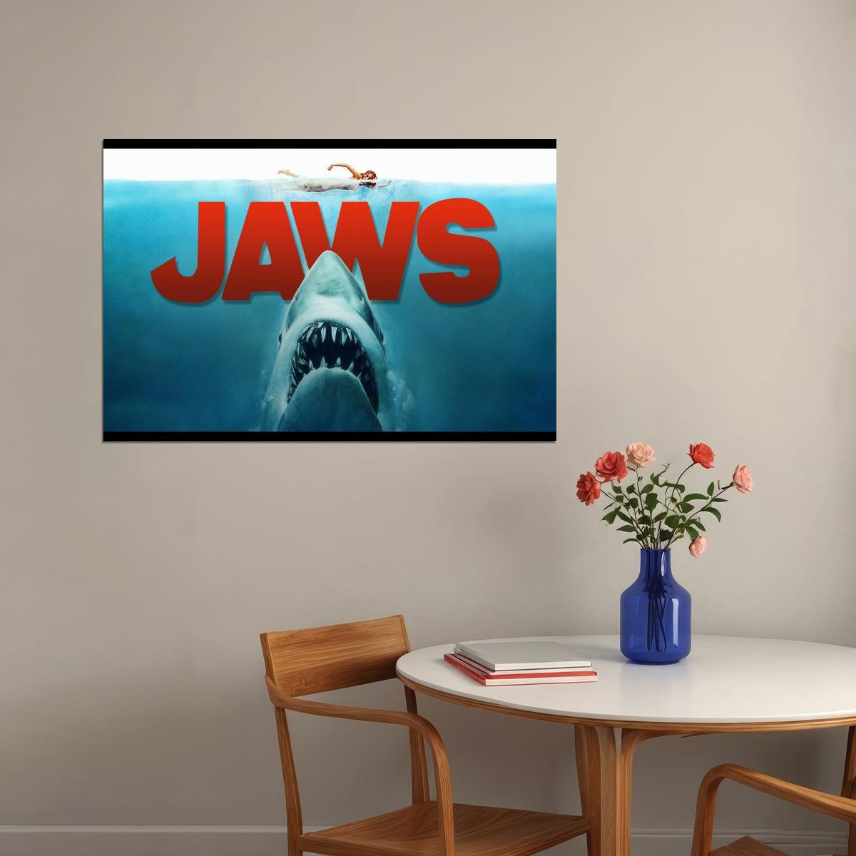 Jaws Shark Movie Poster Classic Horror Film Wall Art