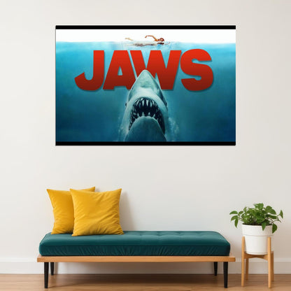 Jaws Shark Movie Poster Classic Horror Film Wall Art