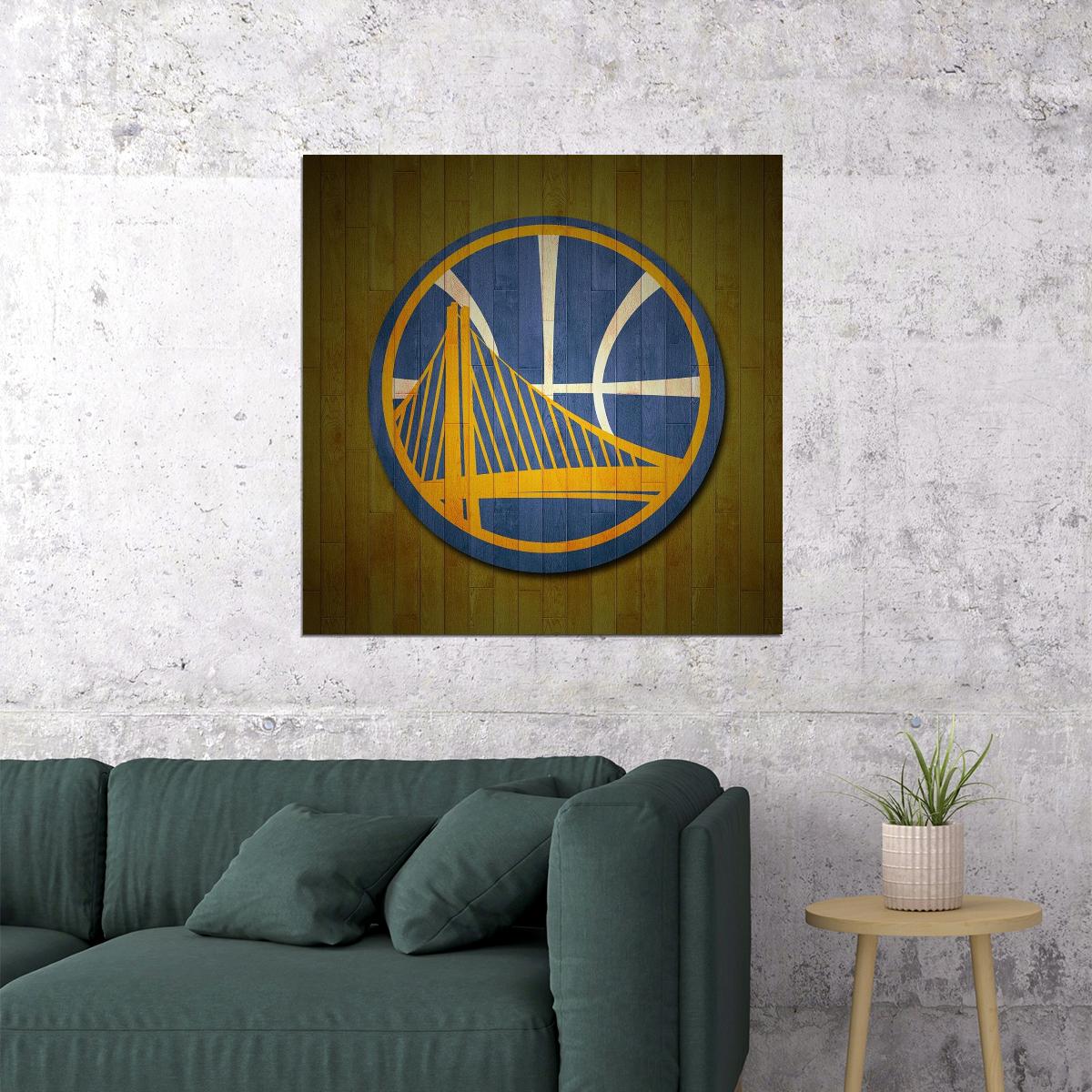 Golden State Warriors Logo Poster Nba Basketball Team Wall Art Sports Print - xonomax