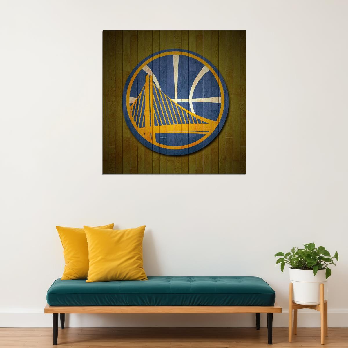 Golden State Warriors Logo Poster Nba Basketball Team Wall Art Sports Print - xonomax