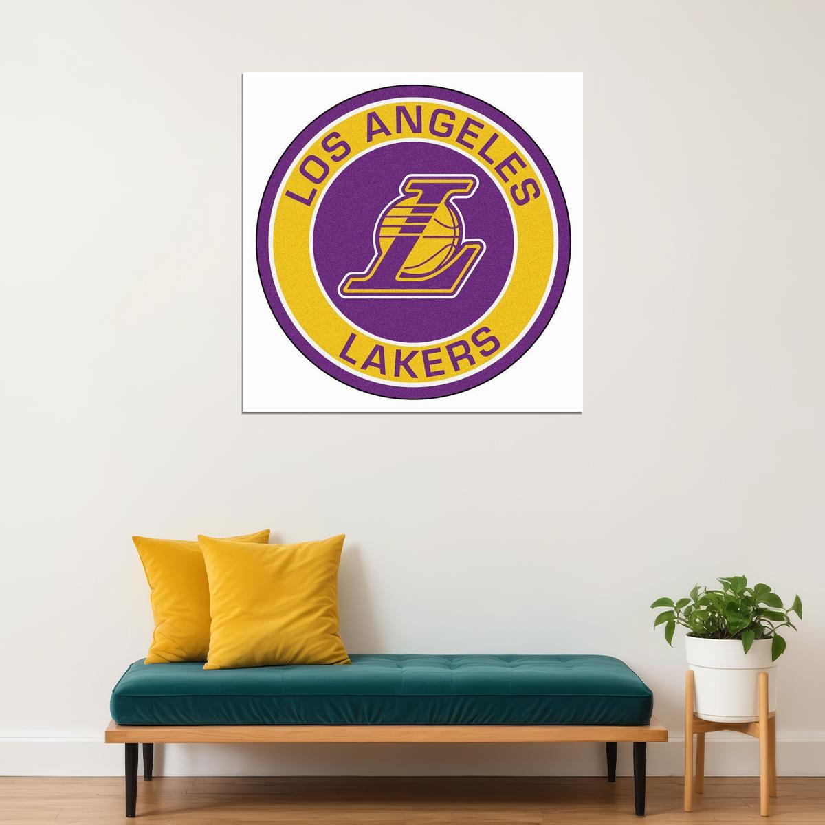 Los Angeles Lakers Logo Poster Nba Basketball Team Wall Art - xonomax