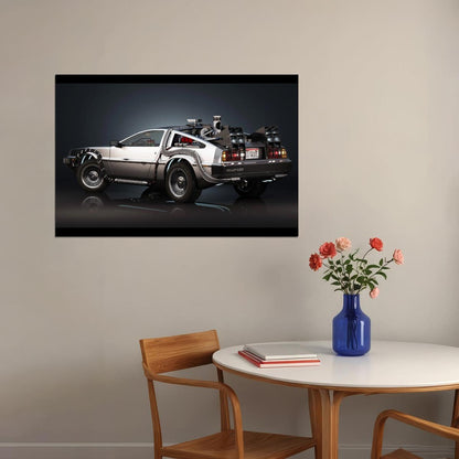 Back To The Future Delorean Poster Sci-fi Movie Wall Art Time Machine Print