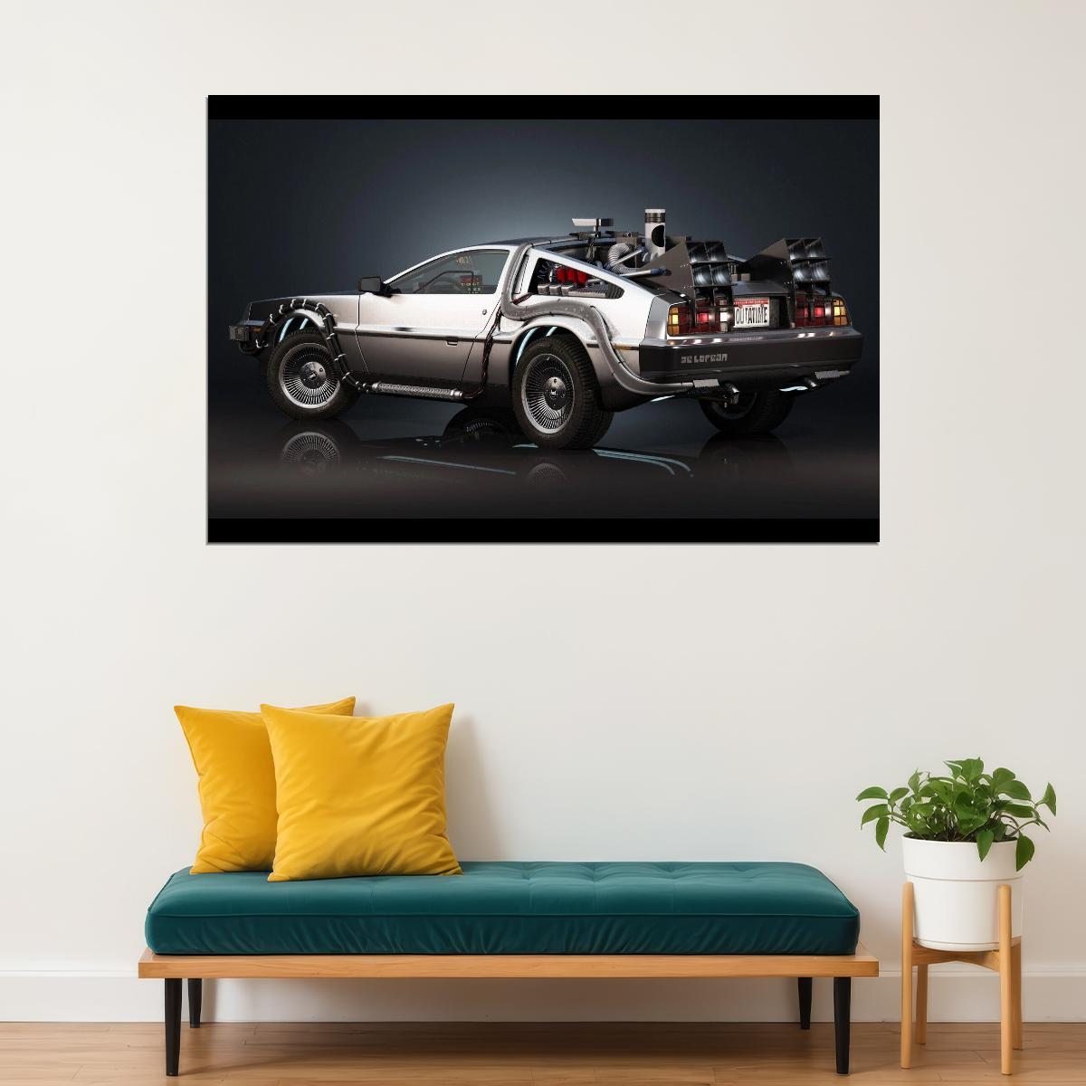 Back To The Future Delorean Poster Sci-fi Movie Wall Art Time Machine Print