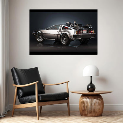 Back To The Future Delorean Poster Sci-fi Movie Wall Art Time Machine Print