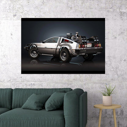 Back To The Future Delorean Poster Sci-fi Movie Wall Art Time Machine Print