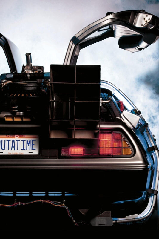 Back To The Future Delorean Poster Sci-fi Movie Wall Art Time Machine Print