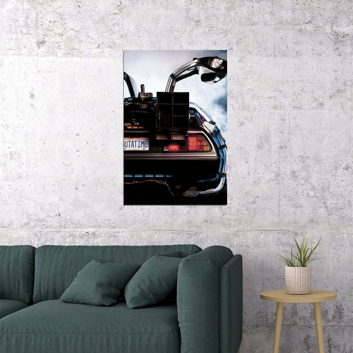 Back To The Future Delorean Poster Sci-fi Movie Wall Art Time Machine Print