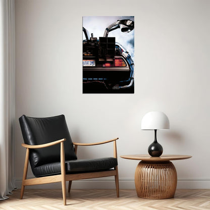 Back To The Future Delorean Poster Sci-fi Movie Wall Art Time Machine Print