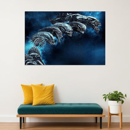 Alien Xenomorph Evolve Movie Poster Sci-fi Horror Film Wall Art Classic Alien Print - xonomax