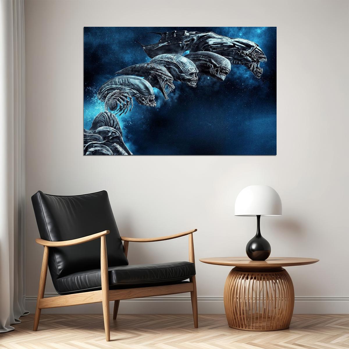 Alien Xenomorph Evolve Movie Poster Sci-fi Horror Film Wall Art Classic Alien Print - xonomax