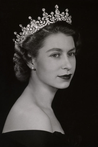 Young Queen Elizabeth Ii British Monarch Poster Famous Wall Art